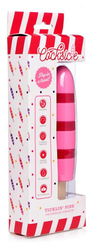 XR Brand Female Sex Toys Ticklin 10x Popsicle Silicone Rechargeable Vibrator