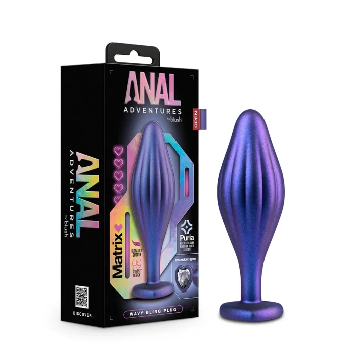 Anal | Anal Adventures Matrix - Wavy Bling Plug - Sapphire - Blush Novelties Anal | Anal Adventures Matrix - Wavy Bling Plug - Sapphire - Blush Novelties