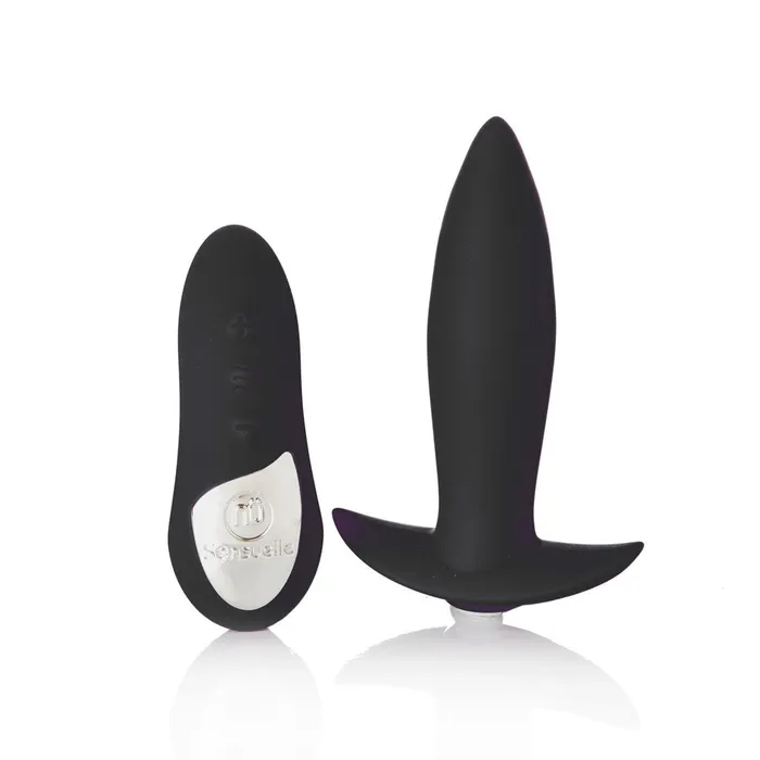 Anal Sensuelle Remote Control Rechargeable 15 Function Mini Plug Black Sensuelle