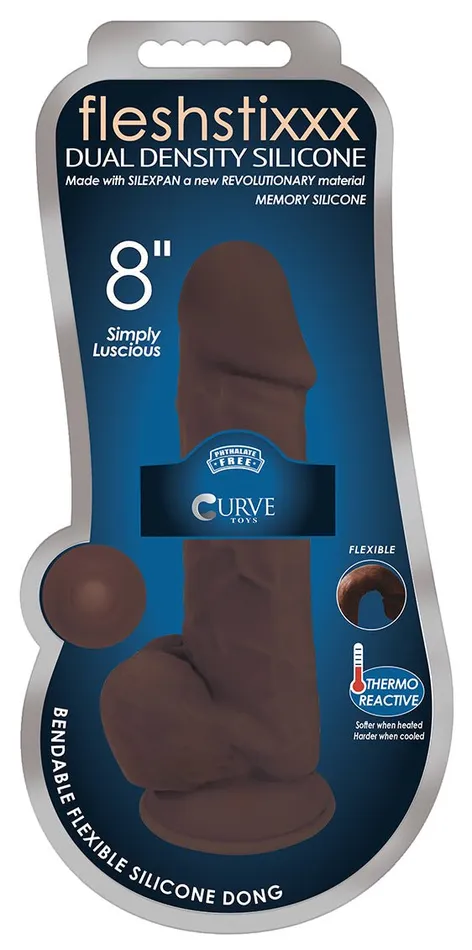 Dildos | 8 Inch Fleshstixxx Silicone Dildo With Balls - Curve Toys