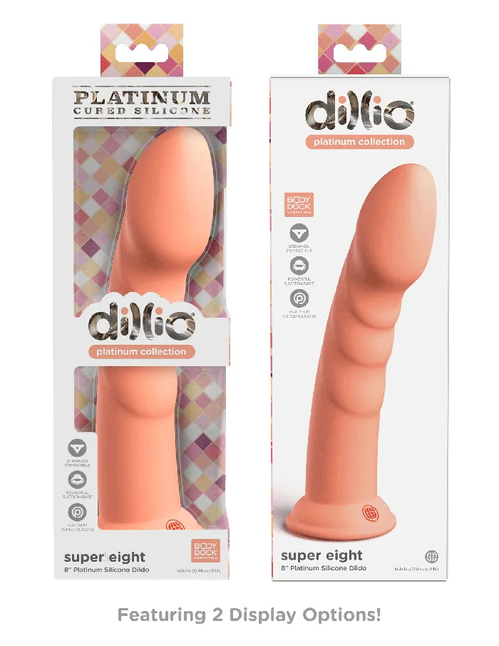 Dillio Platinum - Super Eight 8 Inch Dildo - Peach | Pipedream Dildos