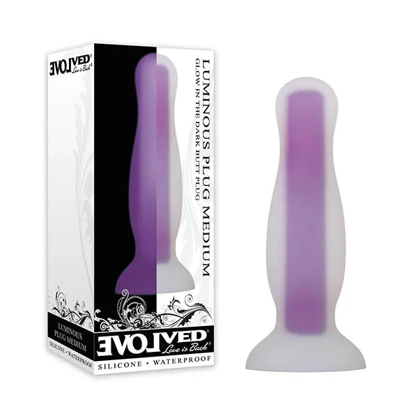 Evolved Evolved Luminous Plug Glow in Dark Purple 128 cm Butt Plug Anal