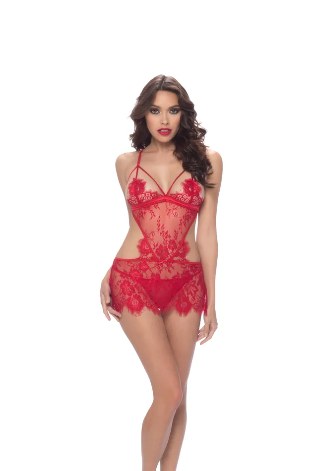 Male Sex Toys Oh La La Cheri Eyelash Lace Apron Babydoll With Tie Back GString Large ExtraLarge Red Male Sex Toys Oh La La Cheri Eyelash Lace Apron Babydoll With Tie Back GString Large ExtraLarge Red