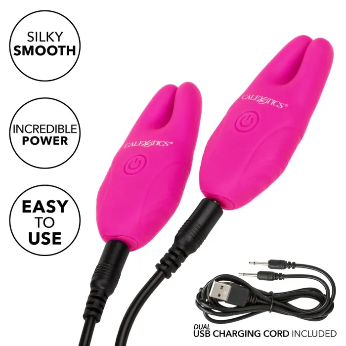 Silicone Remote Nipple Clamps - Pink | Calexotics Anal Silicone Remote Nipple Clamps - Pink | Calexotics Anal