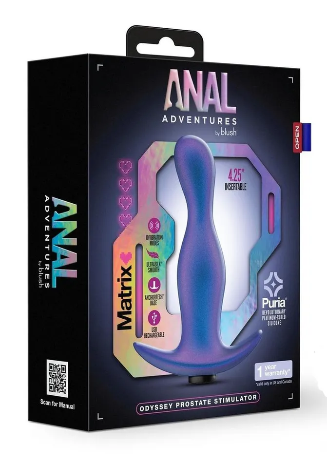 Anal Adventures Anal Anal Adventures Matrix Odyssey Prostate Silicone Rechargeable Stimulator Space Age