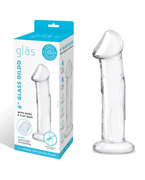 Electric Eel INC Dildos Glas 6 Dildo wVeins Flat Base