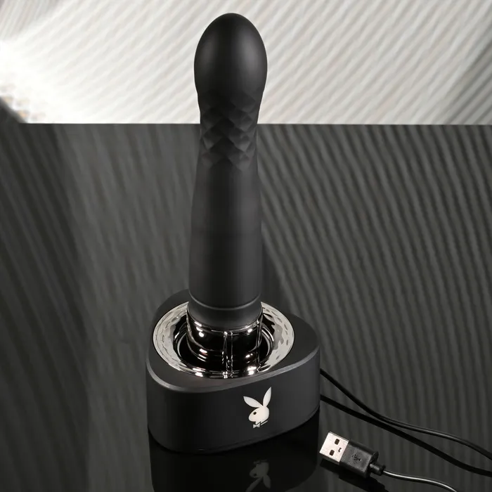 Female Sex Toys Playboy Pleasure Playboy Pleasure PLEASURE ZONE 214 cm Rechargeable Vibrator with USB Charging Dock Female Sex Toys Playboy Pleasure Playboy Pleasure PLEASURE ZONE 214 cm Rechargeable Vibrator with USB Charging Dock