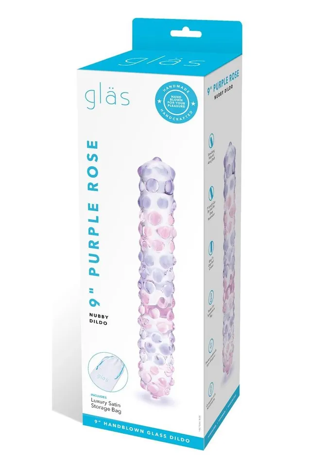 Glas Dildos Glas Purple Rose Glass Nubby Dildo