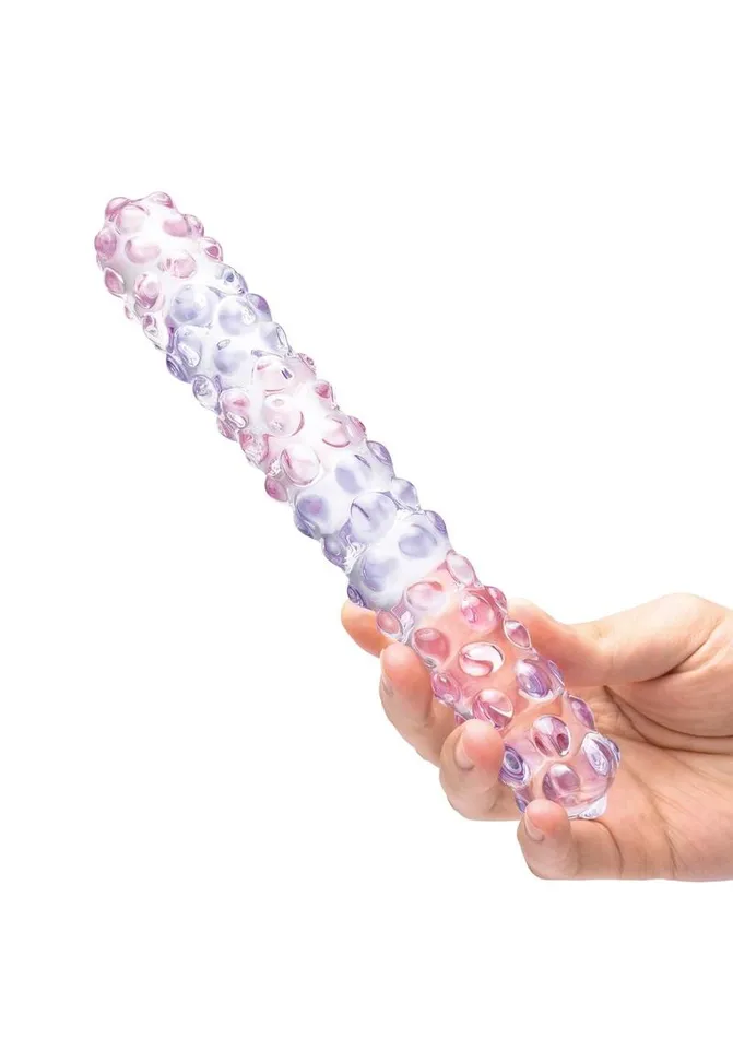 Glas Dildos Glas Purple Rose Glass Nubby Dildo