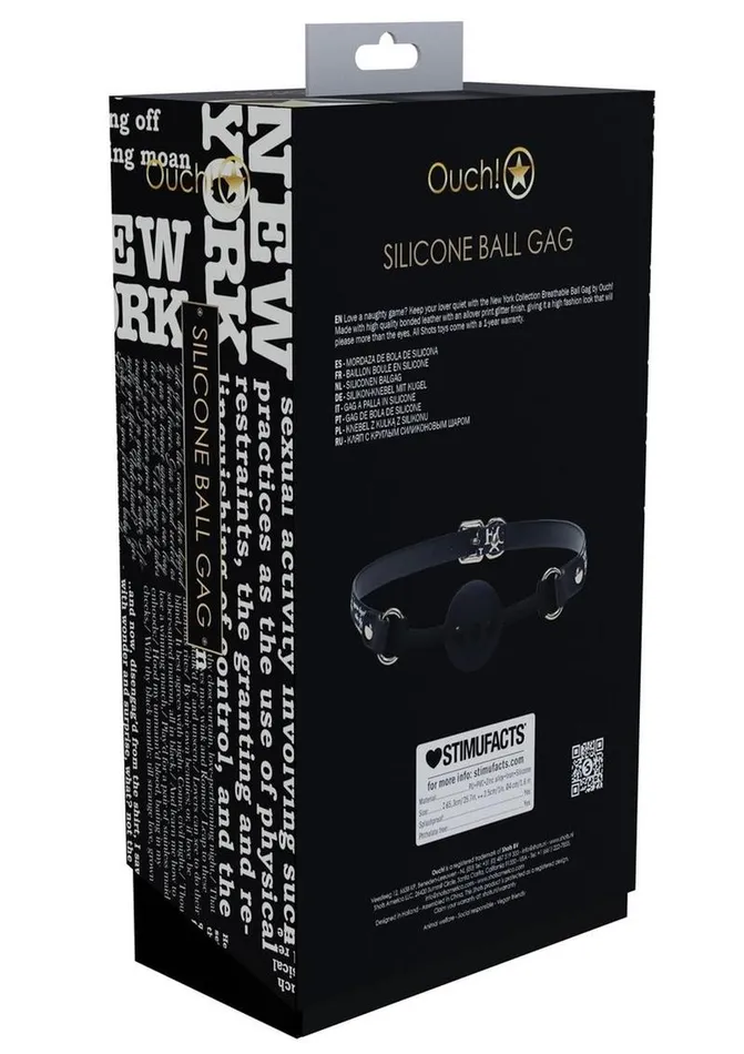 Ouch Male Sex Toys Ouch Ny Collection Silicone Ball Gag