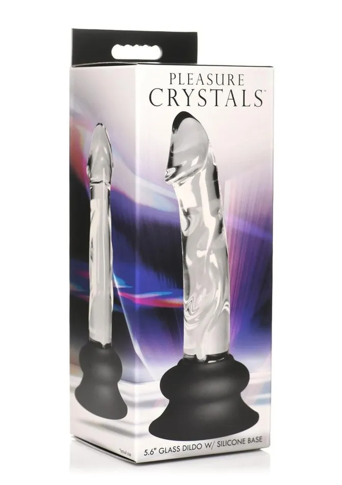 Pleasure Crystals Female Sex Toys Pleasure Crystals Glass Dildo with Silicone Base