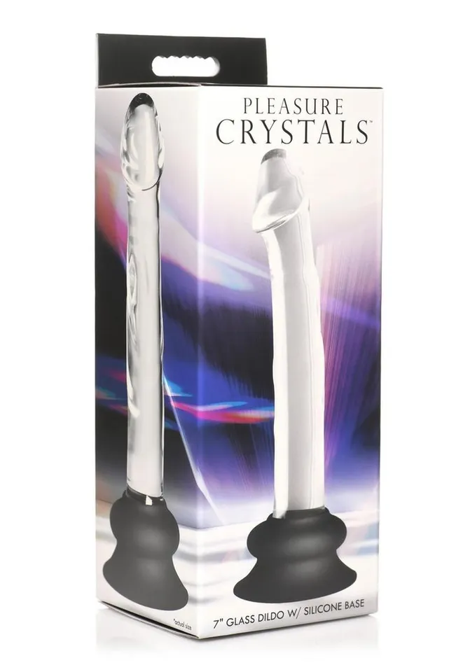 Pleasure Crystals Female Sex Toys Pleasure Crystals Glass Dildo with Silicone Base
