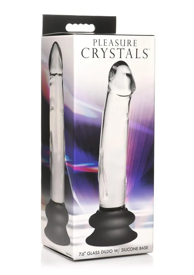 Pleasure Crystals Female Sex Toys Pleasure Crystals Glass Dildo with Silicone Base