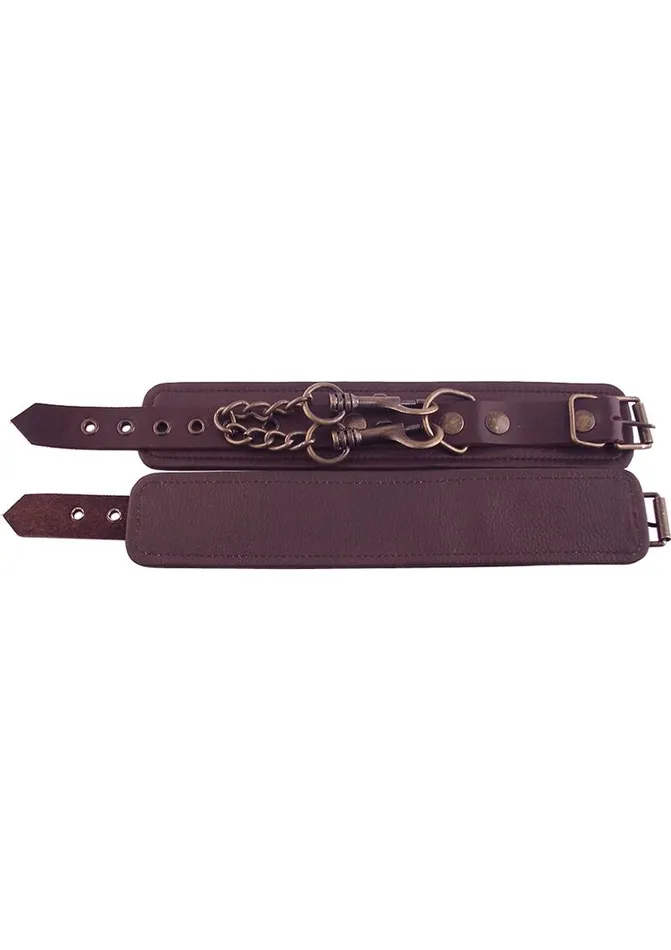 Rouge Plain Leather Adjustable Wrist Cuffs Rouge Restraints Rouge Plain Leather Adjustable Wrist Cuffs Rouge Restraints