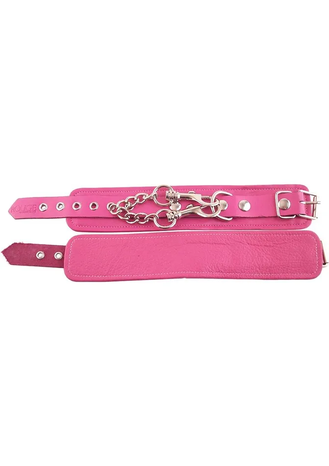 Rouge Plain Leather Adjustable Wrist Cuffs Rouge Restraints Rouge Plain Leather Adjustable Wrist Cuffs Rouge Restraints