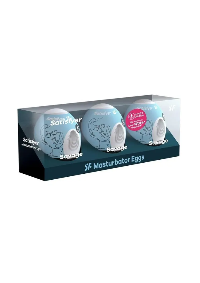 Satisfyer Masturbator Egg 3 Pack Set Savage Satisfyer Male Sex Toys