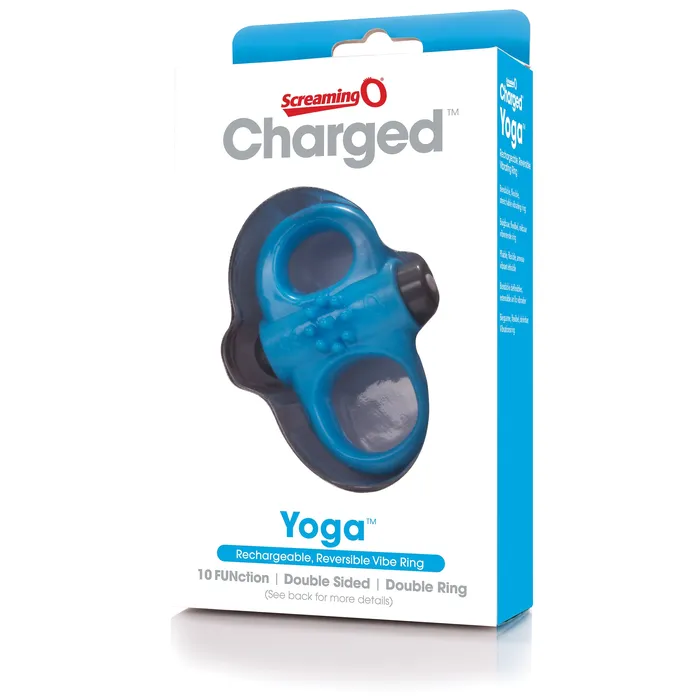 Screaming O Charged Yoga Rechargeable Vibe Ring Blue Vibrators