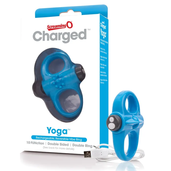 Screaming O Charged Yoga Rechargeable Vibe Ring Blue Vibrators