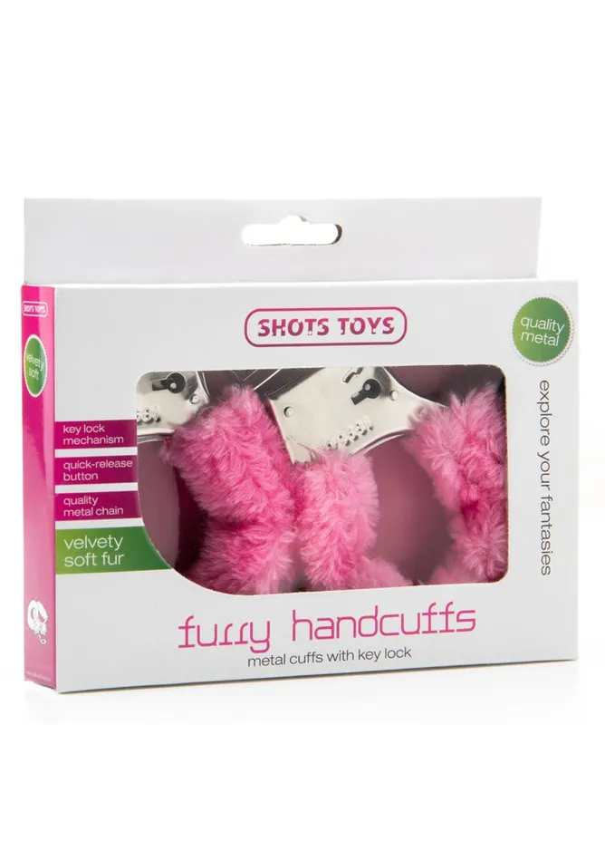 Vibrators Furry Handcuffs Pink Shots Shots Toys