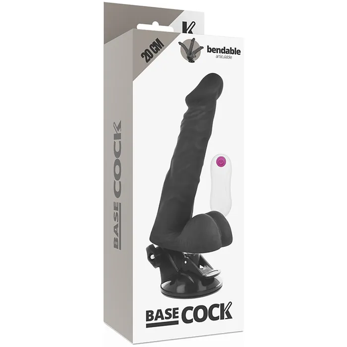BASECOCK Dildos VIBRATORE realistico con Base orientabile e TELECOMANDO big black dildo sex toy