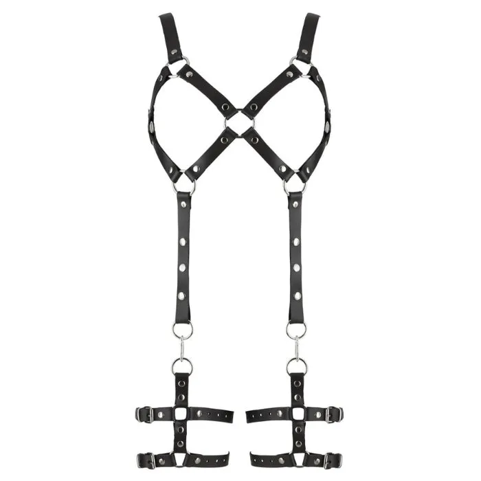 GRO Couples 2 Piece Leather Set with Leg Garters SM