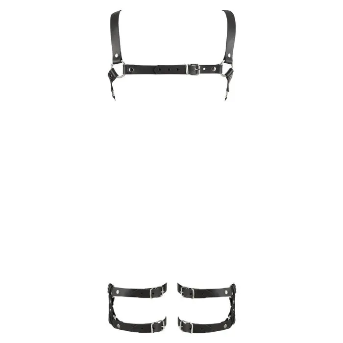 GRO Couples 2 Piece Leather Set with Leg Garters SM