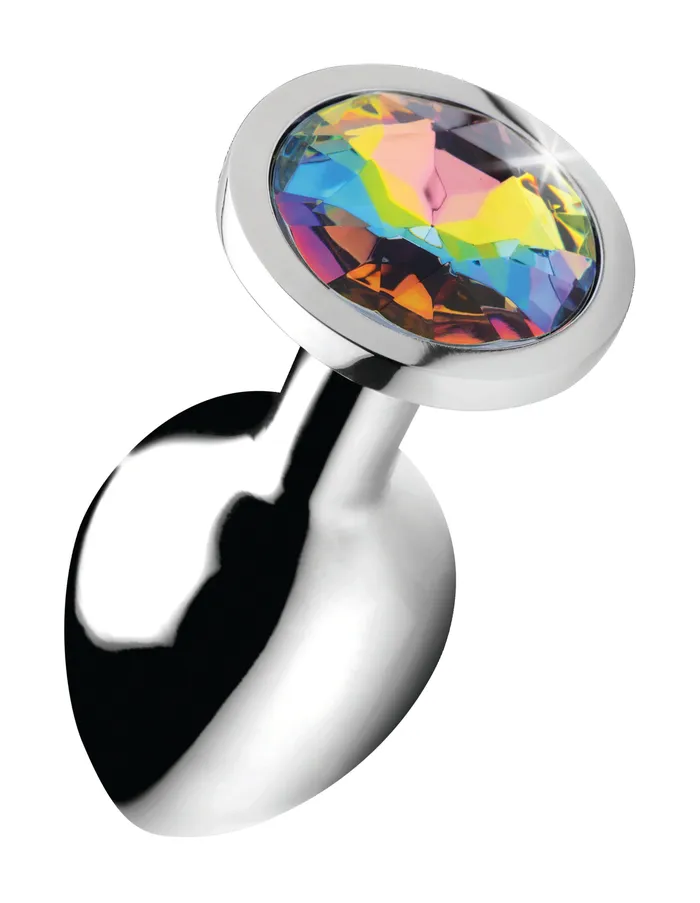 Male Sex Toys XR Brands Booty Sparks Rainbow Prism Gem Anal Plug Medium