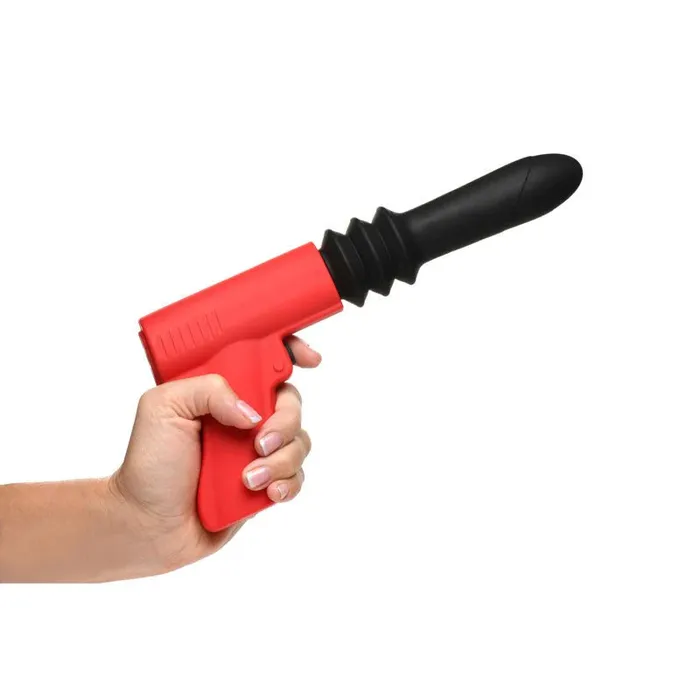MASTER SERIES Vibrators Master Series Pistol Pounder Thrusting Vibrator BlackRed Thrusting Vibrator with Gun Handle