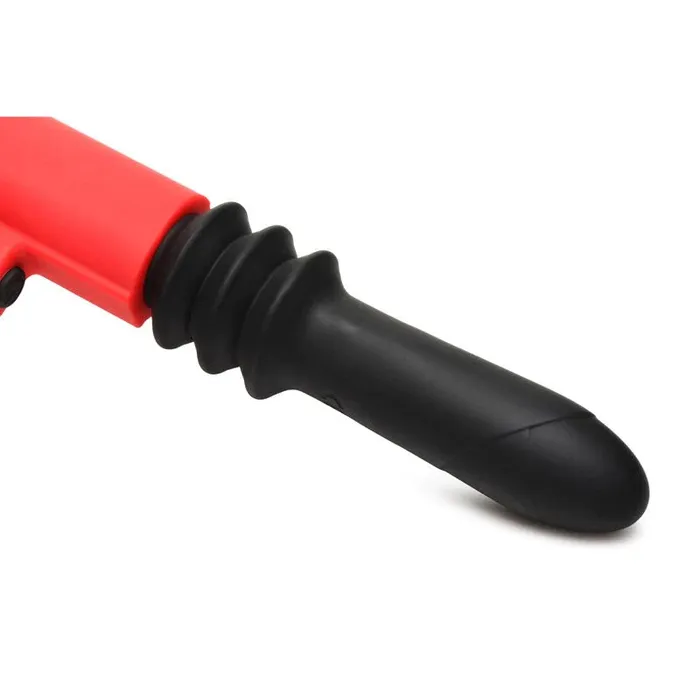MASTER SERIES Vibrators Master Series Pistol Pounder Thrusting Vibrator BlackRed Thrusting Vibrator with Gun Handle