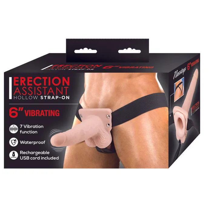 Nasstoys Anal Erection Assistant Hollow Vibrating StrapOn 6 Inch Flesh Pink Nasstoys Anal Erection Assistant Hollow Vibrating StrapOn 6 Inch Flesh Pink