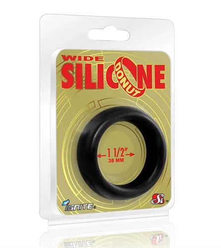 SI Novelties Anal Wide Silicone Donut Black 15Inch Diameter