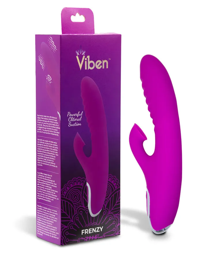 Viben Frenzy Rabbit Vibe W Clit Suction Berry Viben Vibrators Viben Frenzy Rabbit Vibe W Clit Suction Berry Viben Vibrators