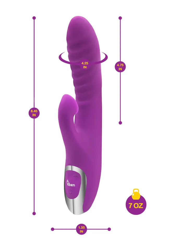 Viben Frenzy Rabbit Vibe W Clit Suction Berry Viben Vibrators Viben Frenzy Rabbit Vibe W Clit Suction Berry Viben Vibrators