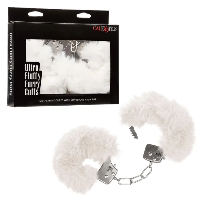 CalExotics Female Sex Toys Ultra Fluffy Furry Cuffs White
