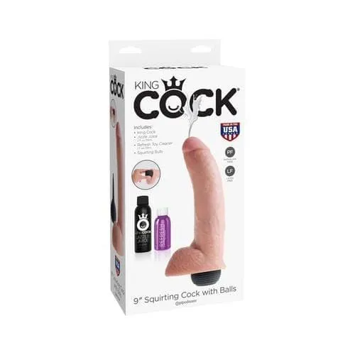 Dildos King Cock 9 Inch Squirting Cock With Balls Flesh Pipedream