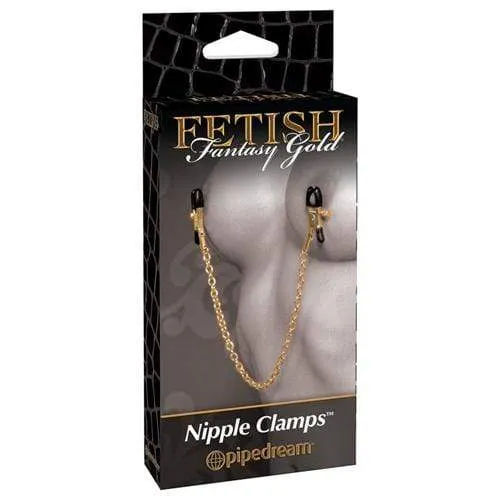 Fetish Fantasy Gold Chain Nipple Clamps Gold Pipedream Female Sex Toys