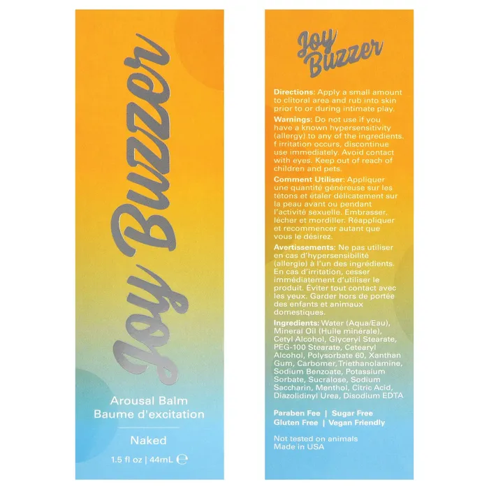 Jelique Products Vibrators Joy Buzzer Naked 15 Fl Oz 44ml Jelique Products Vibrators Joy Buzzer Naked 15 Fl Oz 44ml