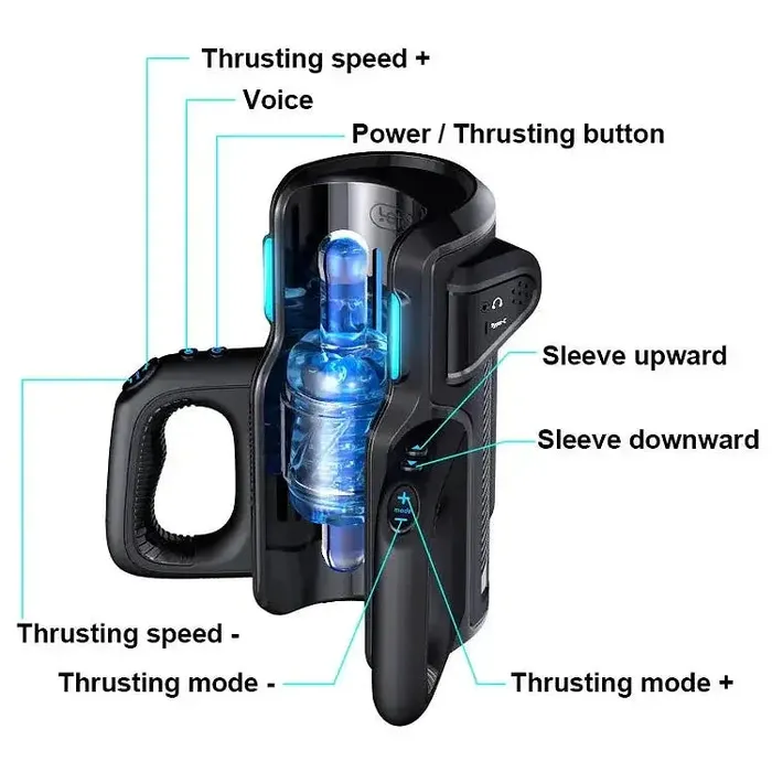 NyoKii Pre Order Leten Cannon King Pro Highspeed Motor Thrusting Masturbator Cup with Phone Holder Male Sex Toys