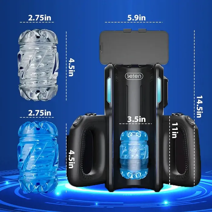 NyoKii Pre Order Leten Cannon King Pro Highspeed Motor Thrusting Masturbator Cup with Phone Holder Male Sex Toys