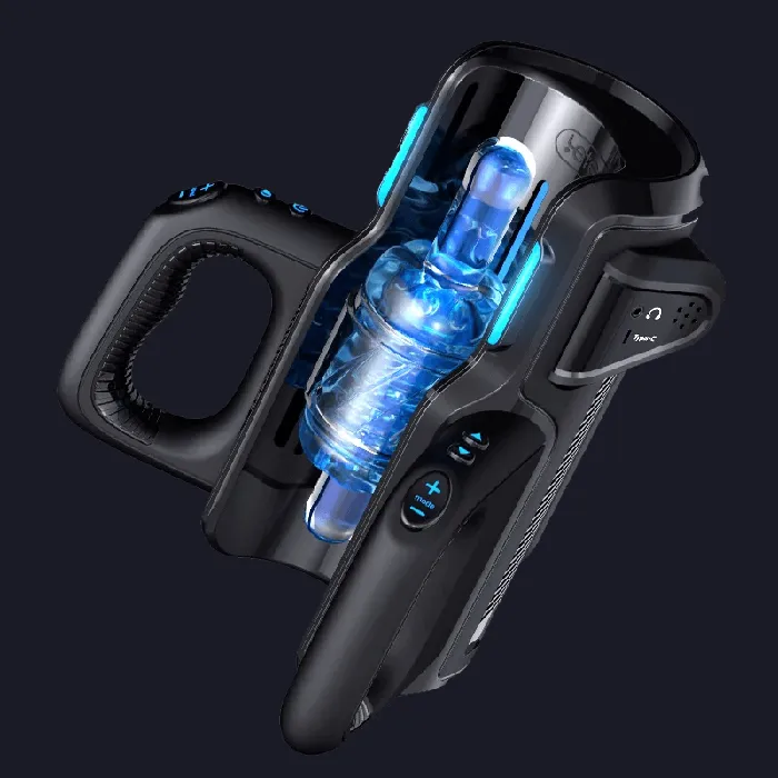 NyoKii Pre Order Leten Cannon King Pro Highspeed Motor Thrusting Masturbator Cup with Phone Holder Male Sex Toys