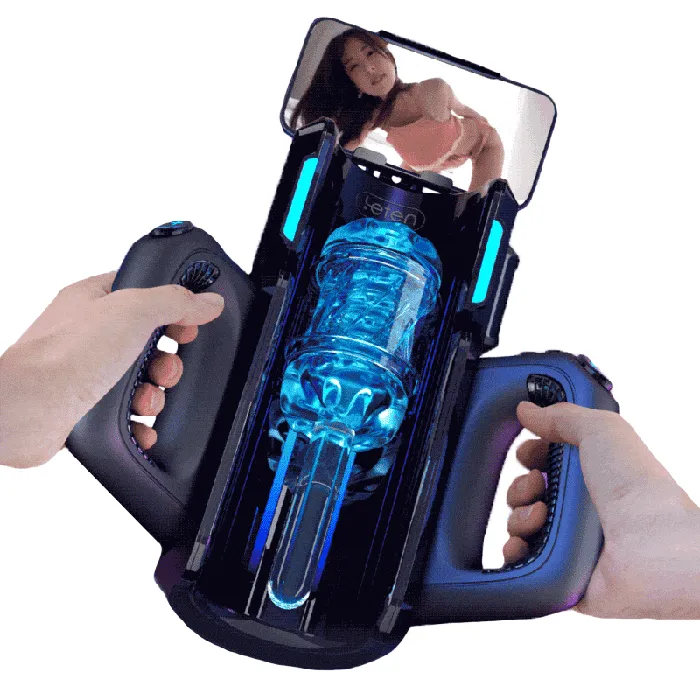 NyoKii Pre Order Leten Cannon King Pro Highspeed Motor Thrusting Masturbator Cup with Phone Holder Male Sex Toys