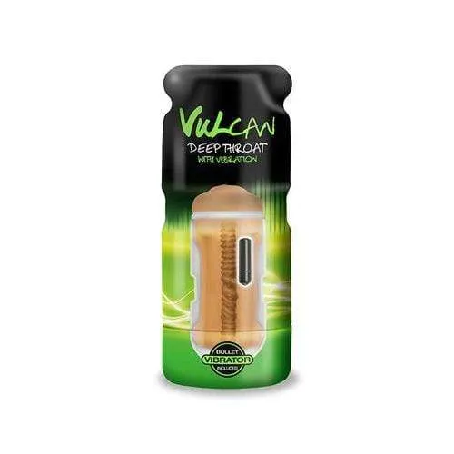 Topco Male Sex Toys Cyberskin Vulcan Deep Throat With Vibration Mocha