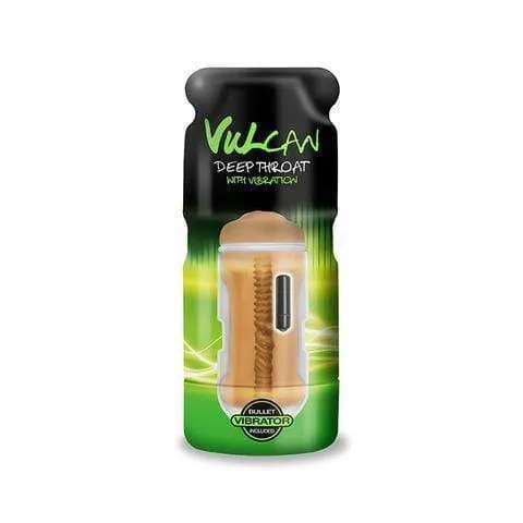 Topco Male Sex Toys Cyberskin Vulcan Deep Throat With Vibration Mocha