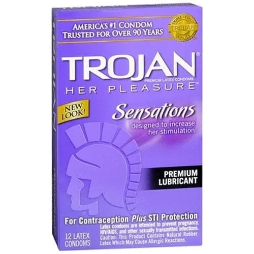 Trojan Condoms Female Sex Toys Trojan Her Pleasure 12 Pack