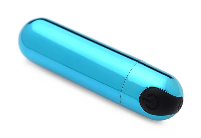 XR Brands Bang 10x Rechargeable Vibrating Metallic Bullet Blue Vibrators XR Brands Bang 10x Rechargeable Vibrating Metallic Bullet Blue Vibrators