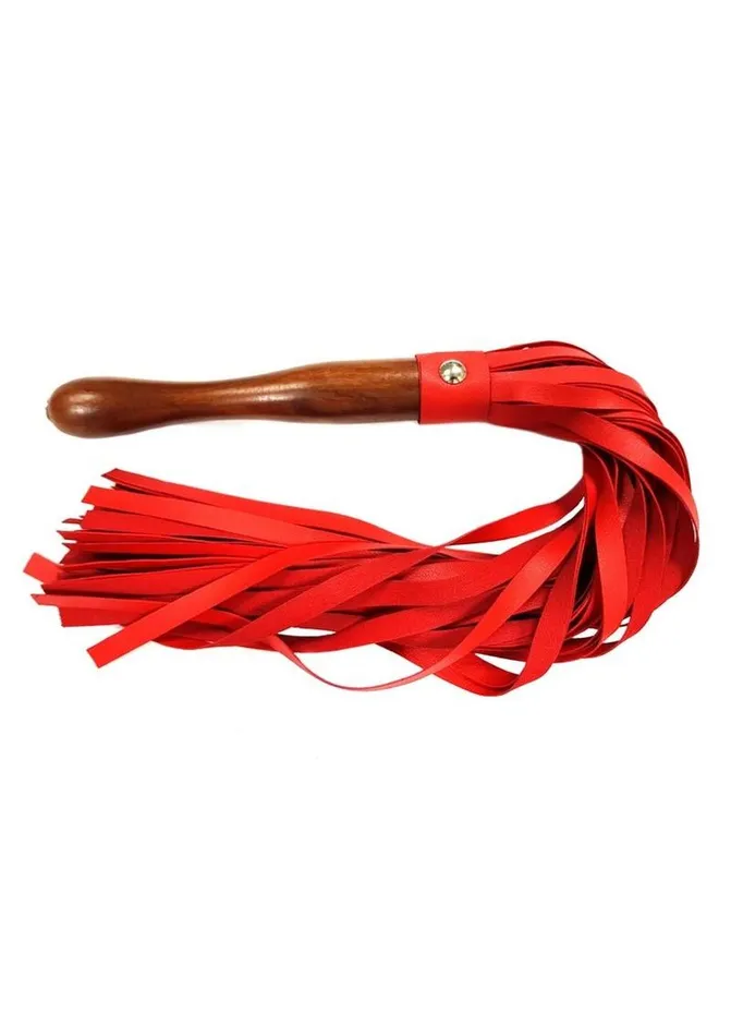 Couples Rouge Fetish Play Wooden Handle Flogger Vegan Leather
