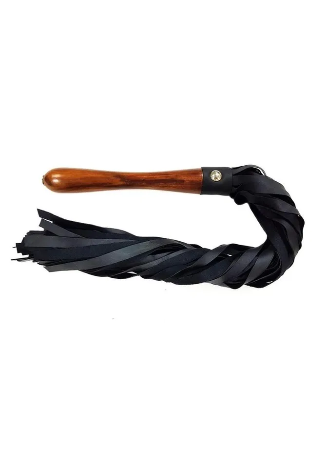 Couples Rouge Fetish Play Wooden Handle Flogger Vegan Leather Couples Rouge Fetish Play Wooden Handle Flogger Vegan Leather