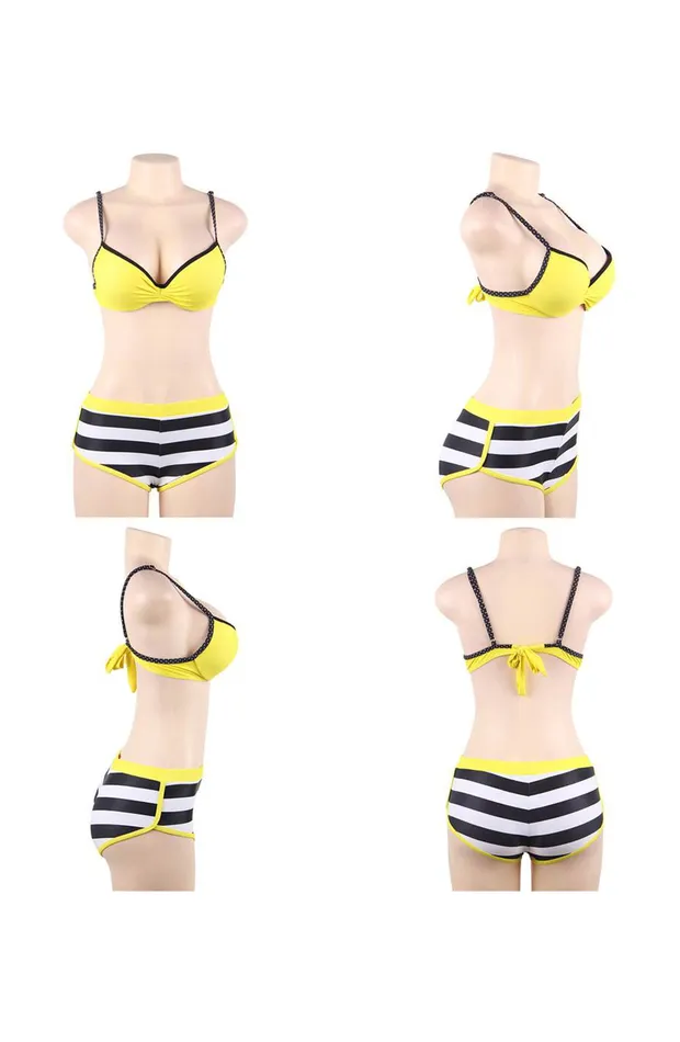 Couples YesX YesX YX963 Bikini 3 Piece Set Yellow