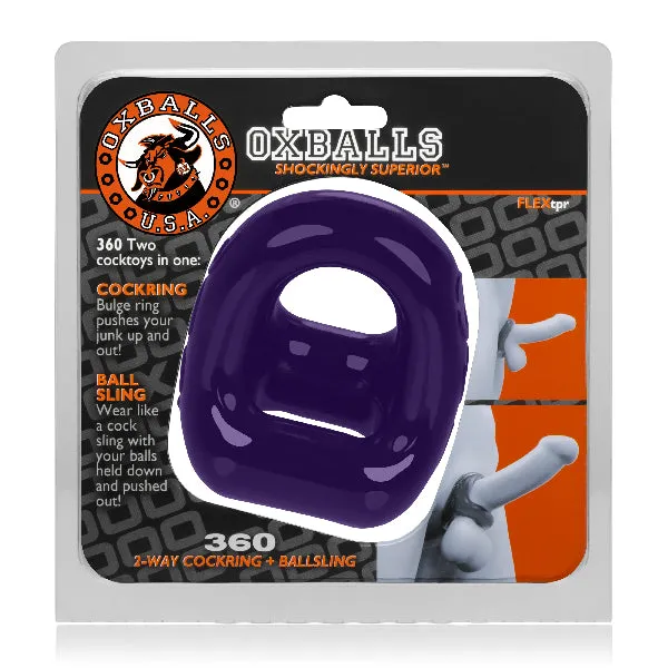 OxBalls Vibrators 360 Cockring And Ballsling Eggplant