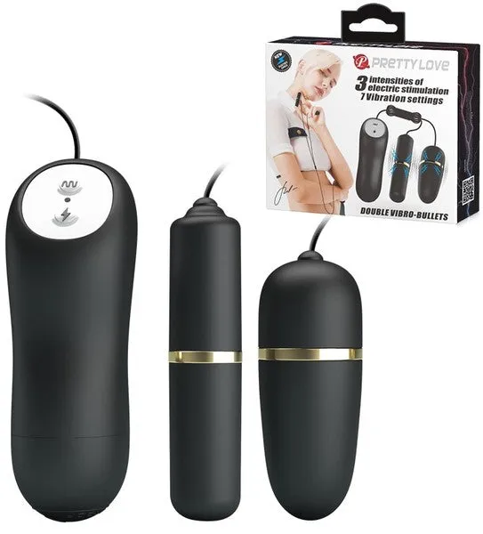 Pretty Love Anal Double Vibro Bullets Black